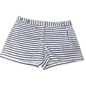 Zara Striped Women's Medium Shorts Faux Pockets Zipper Summer Beach Casual